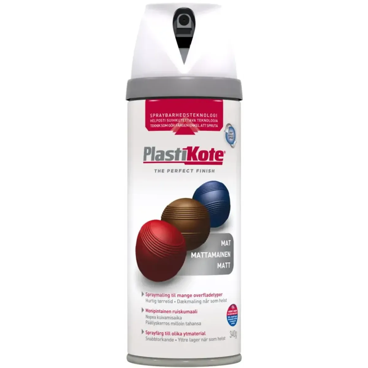 Plasti-kote Twist, Mat - 23100/ral 9010 Hvid 400ml