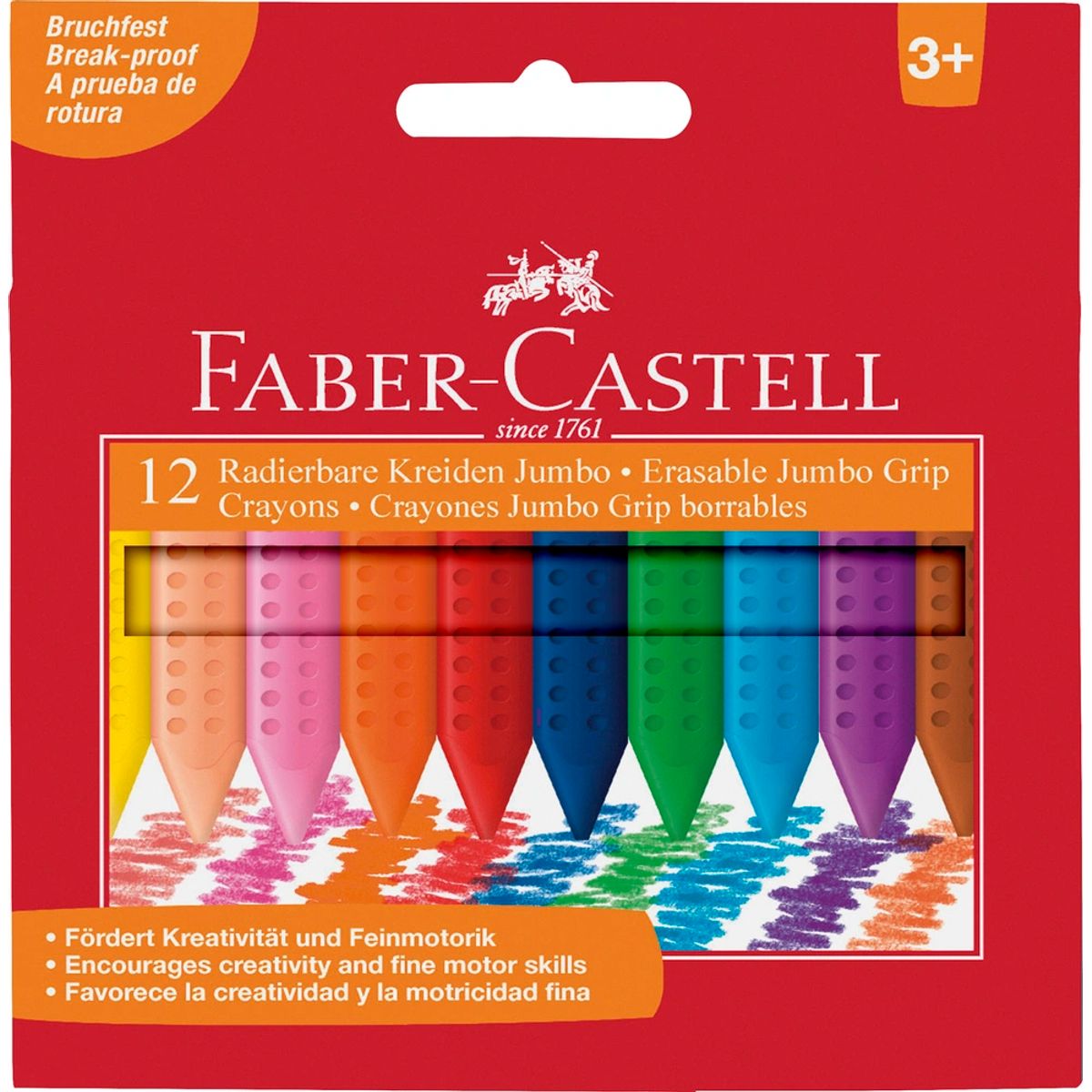 Plastkridt grip Faber-Castell 12 farver