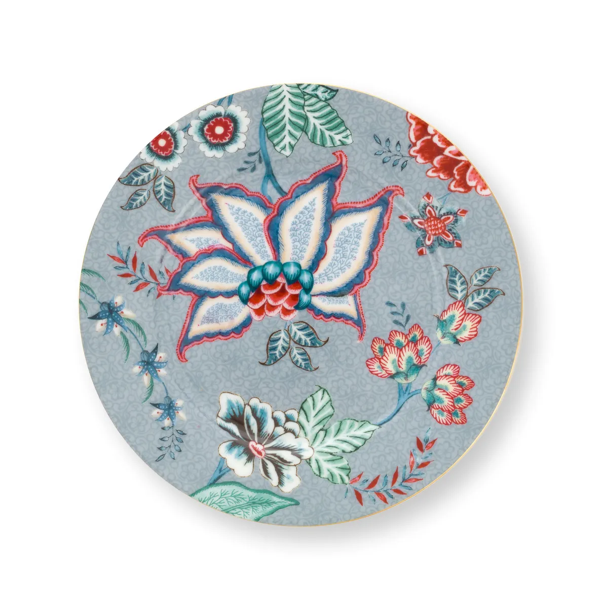 Plate Flower Festival Light Blue 17cm