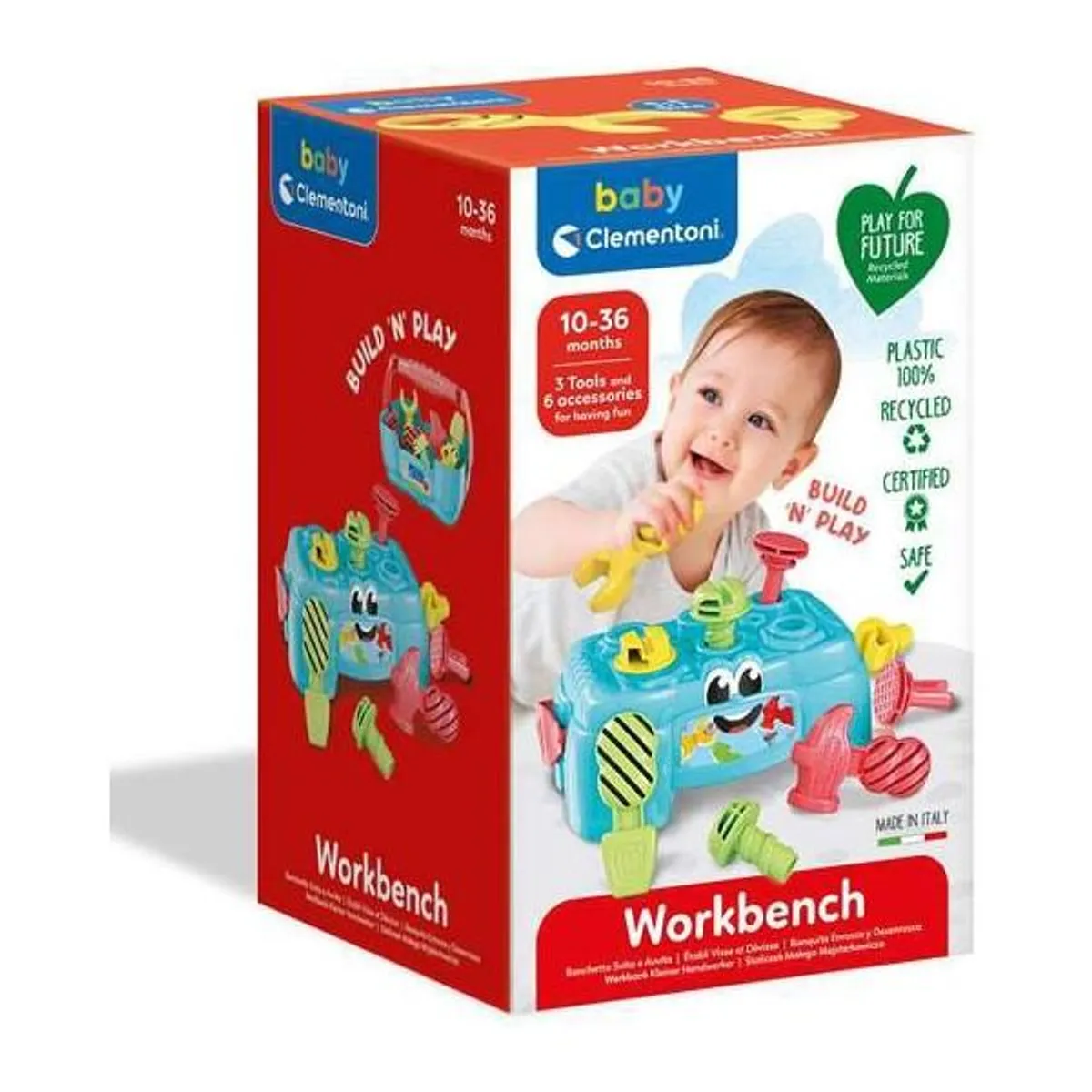 Playset Baby Clementoni Værktøjskasse Plastik (9 stk)