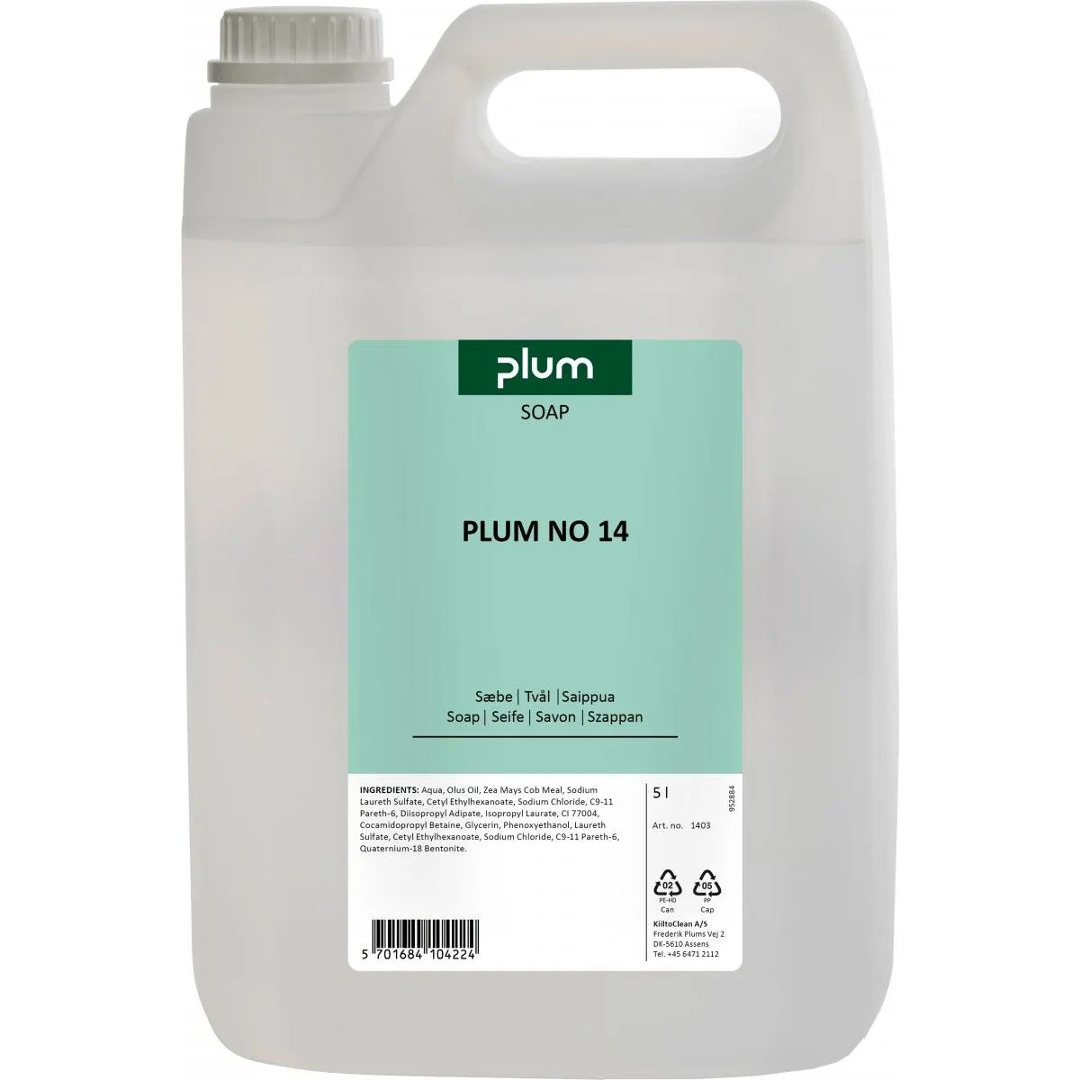 Plum No. 14 mild håndsæbe 1403 5000 ml