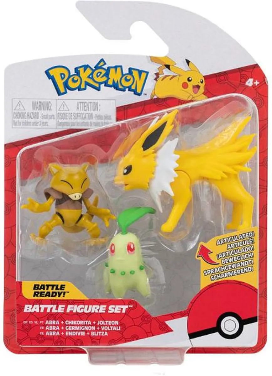 PokÃ©mon: Battle Feature Action Figures - Abra, Chikorita & Jolteon - 5cm