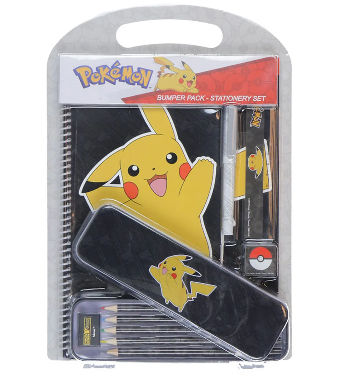 Pokémon Farvesæt - Bumper Pack - Sort/Gul m. Pikachu