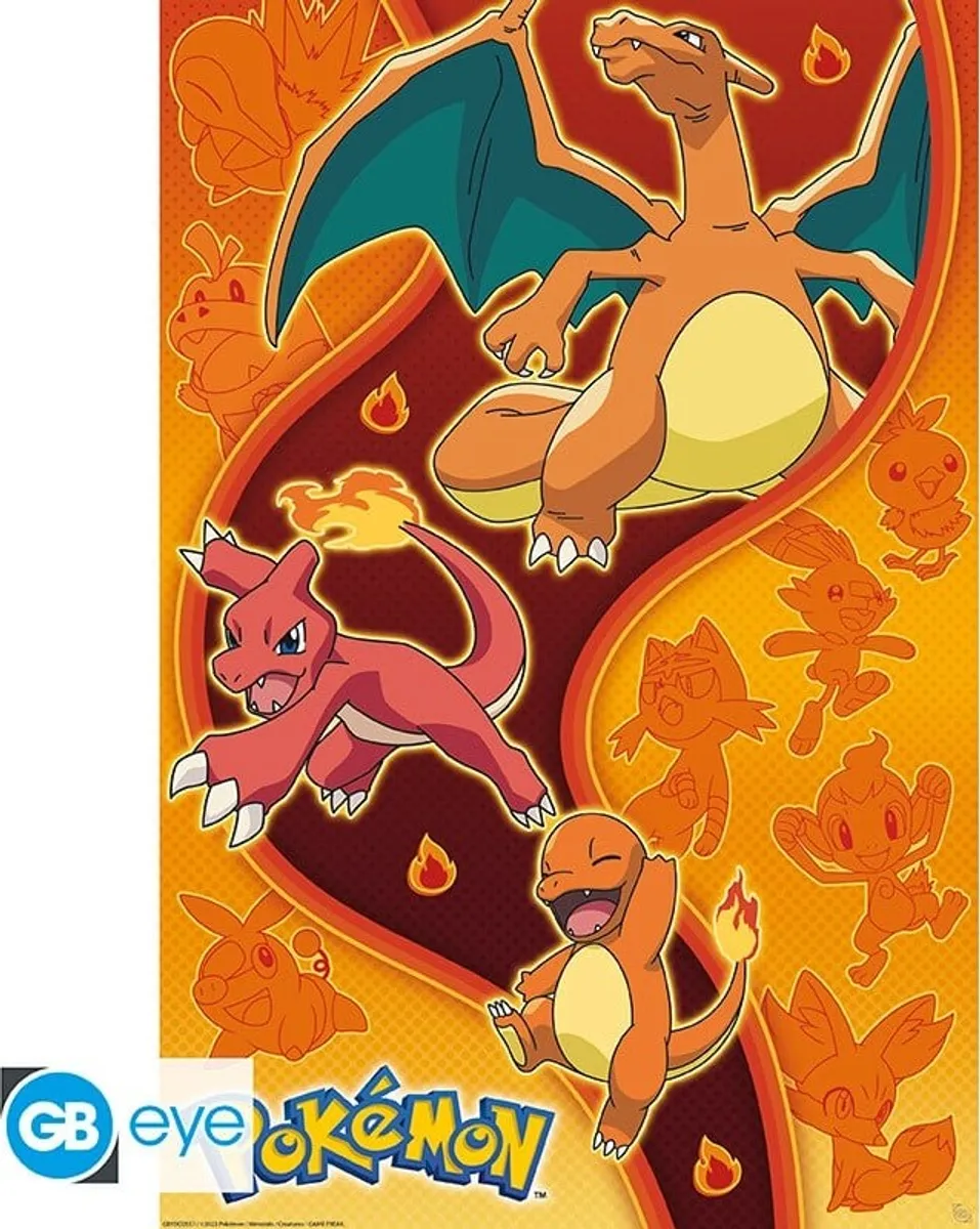 Pokémon Plakat - Fire Type - Maxi - 91,5x61 Cm - Fire Type