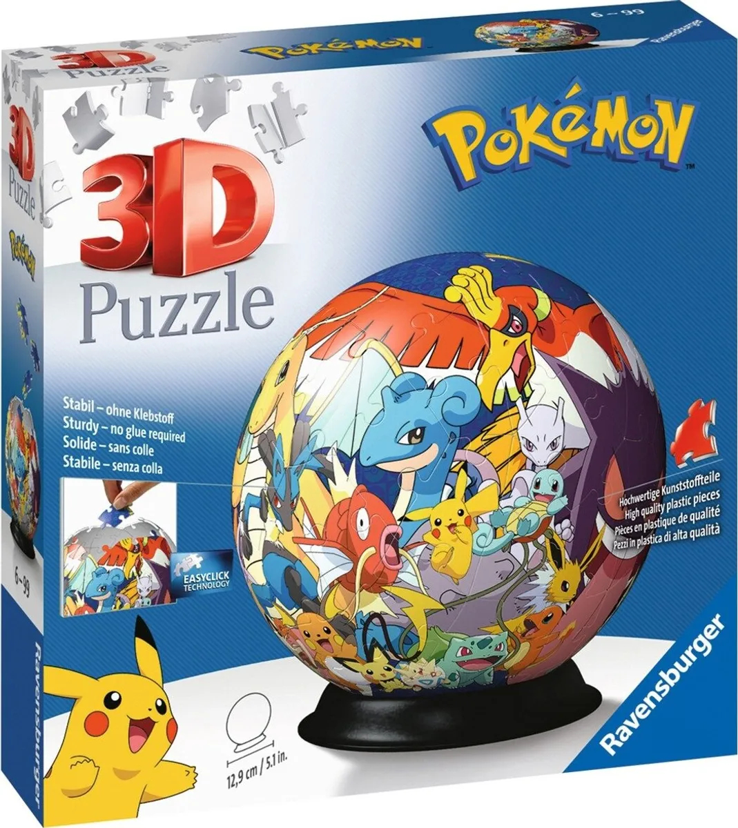 Pokémon Puslespil - 3d Kugle - 72 Brikker - Ravensburger