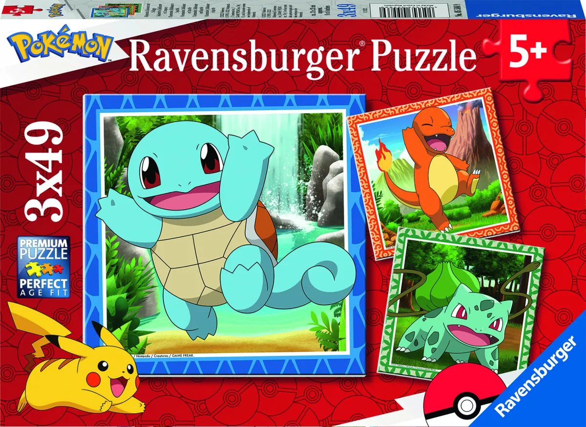 Pokémon Puslespil - 3x49 Brikker - Ravensburger