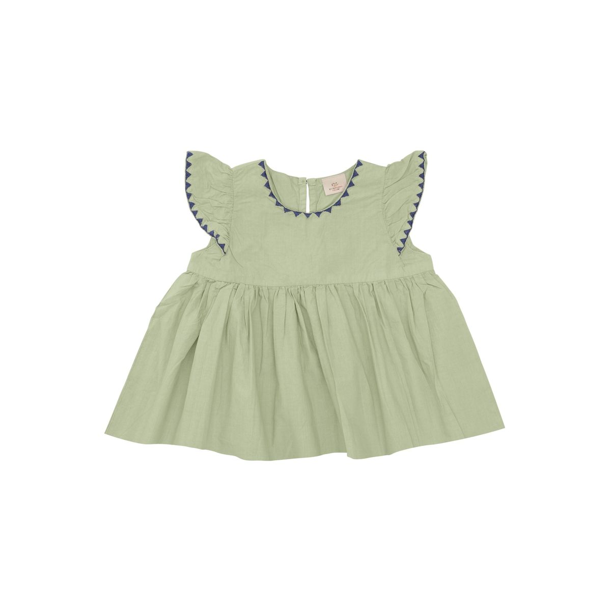 POPLIN BLUSE M. BRODERI KANT - DUSTY GREEN - DUSTY GREEN / 110