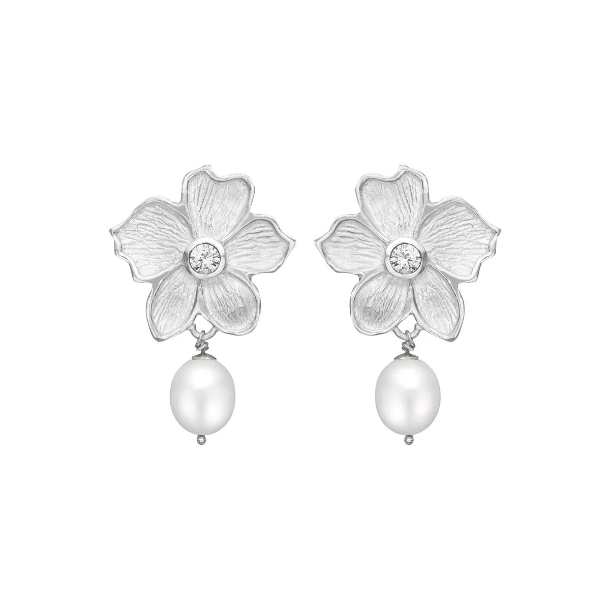 Poppy Zirconia & Pearl (S) Ørestikkere