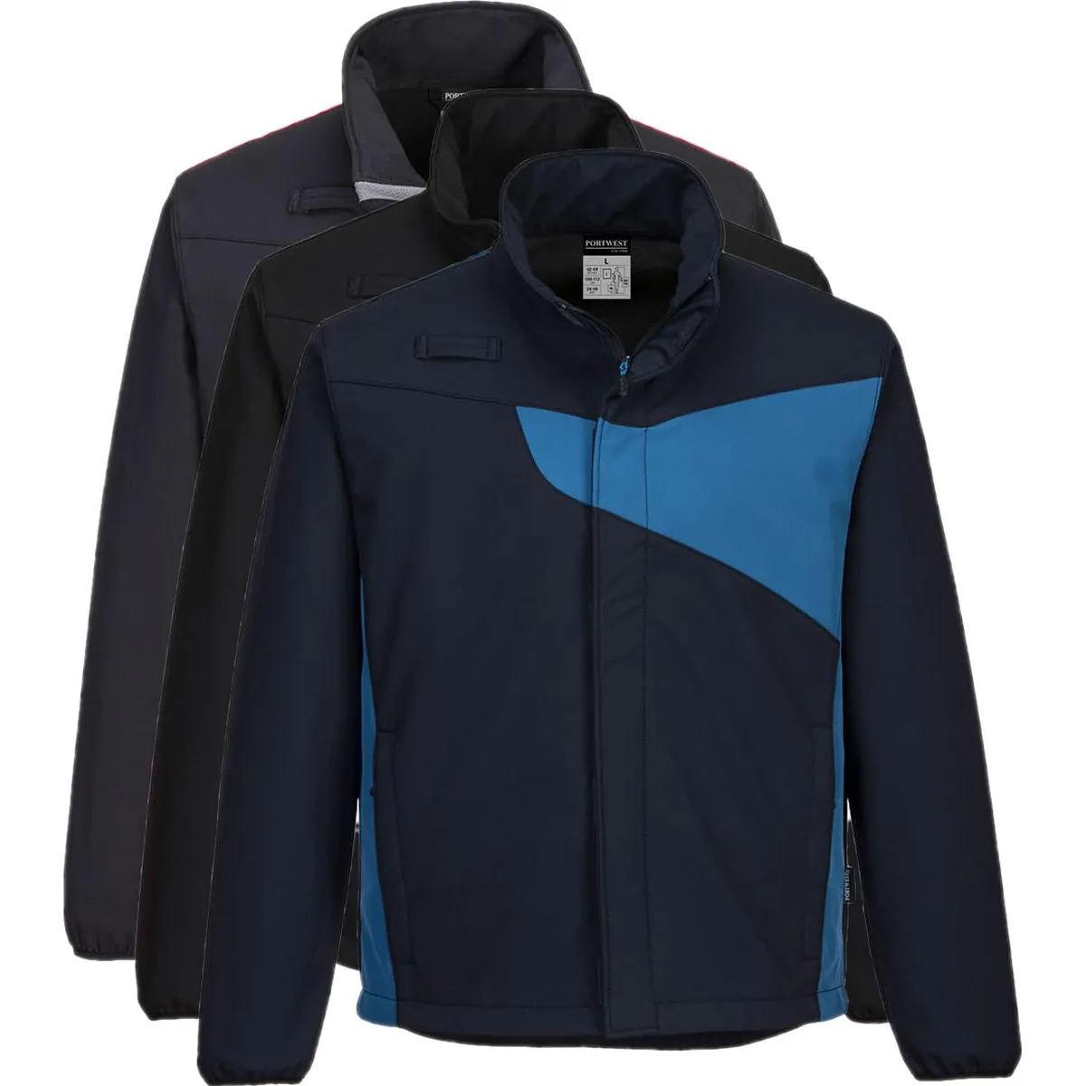 Portwest PW271 PW2 softshell jakke (2 lags) L Sort/rød