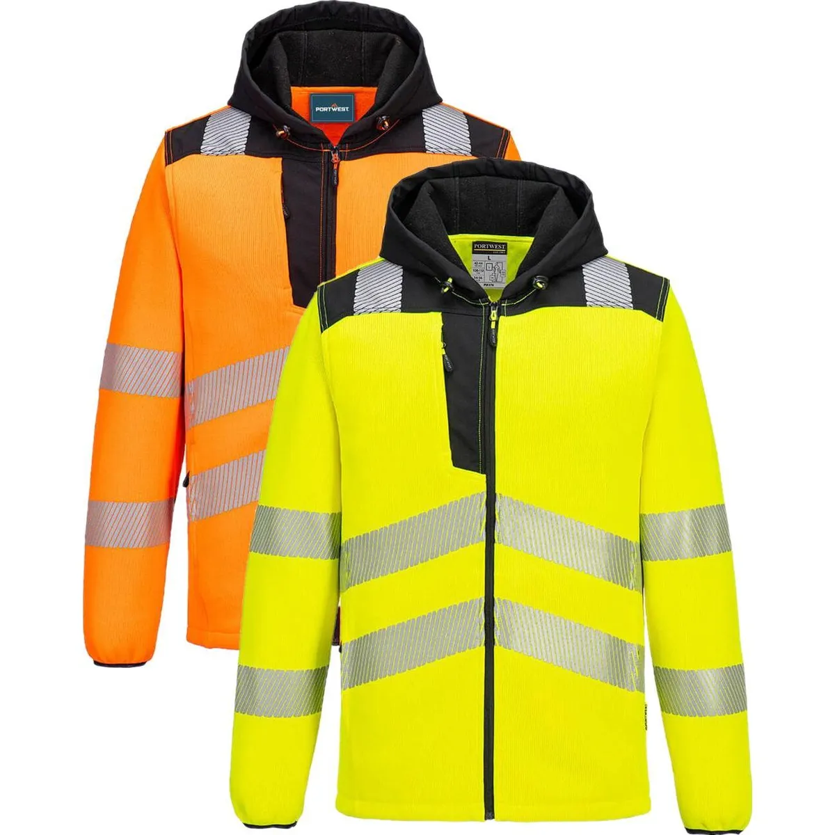 Portwest PW335 Hi-vis teknisk fleece Gul/Sort 3XL