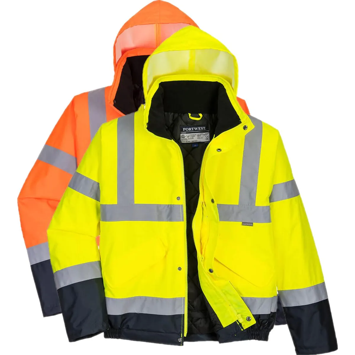 Portwest S266 Hi-Vis 2 Farvet Pilotjakke 3XL Orange/Navy