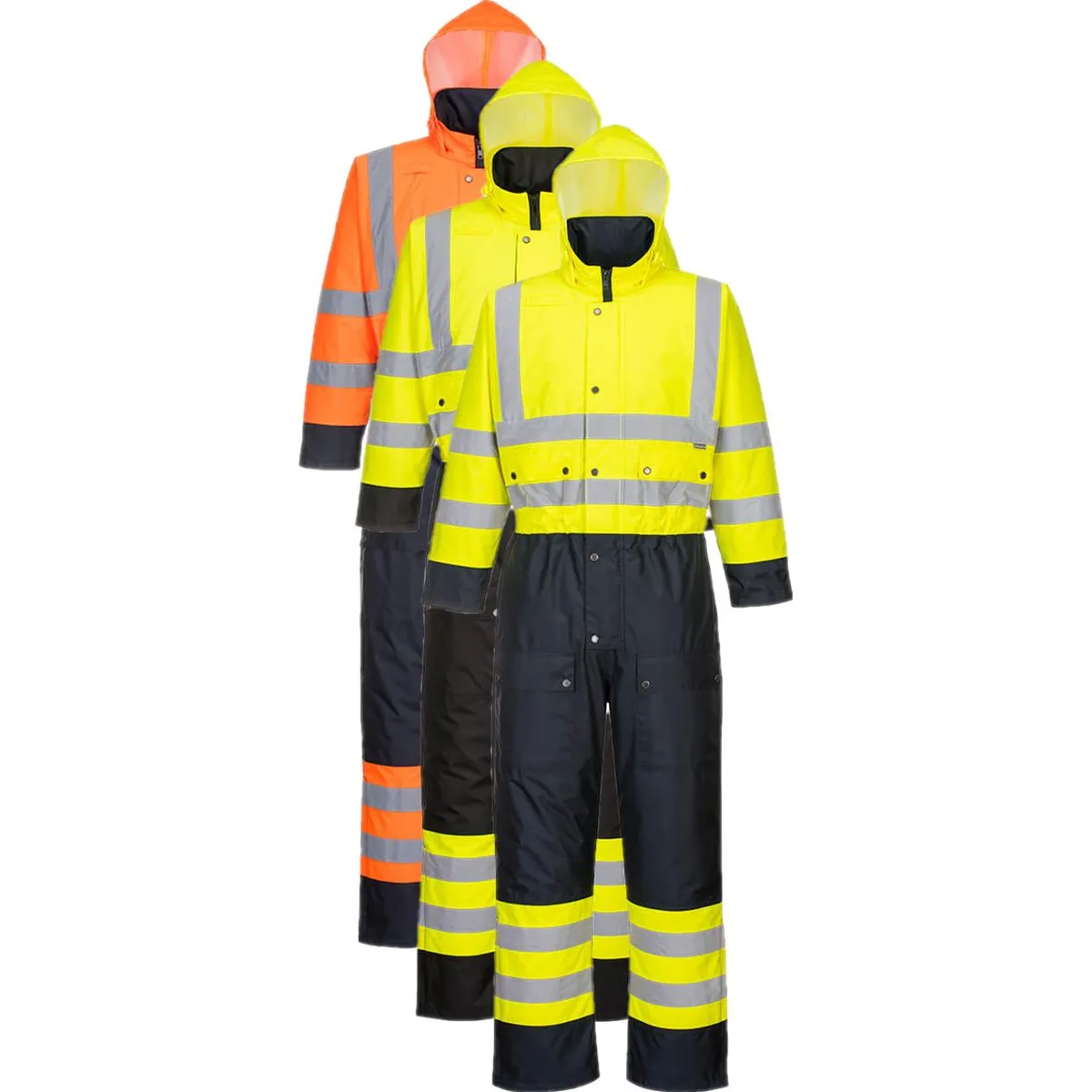 Portwest S485 HI-VIS 2 Farvet Foret Kedeldragt 2XL Gul/Navy