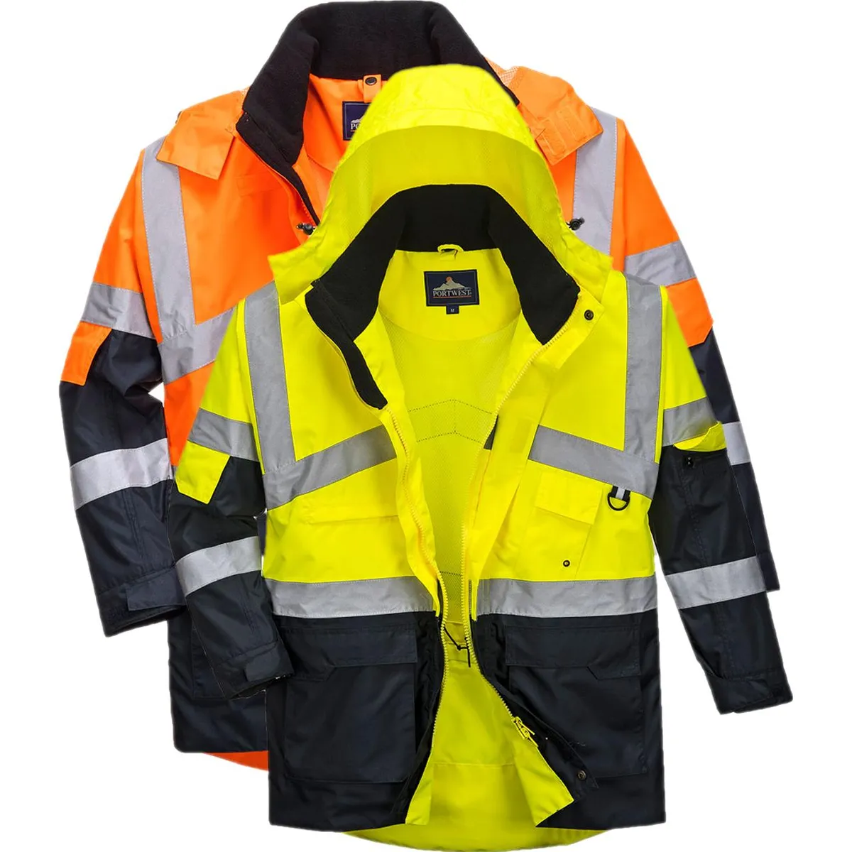 Portwest S760 Hi-Vis 2-Farvet Åndbar Jakke 4XL Gul/Navy