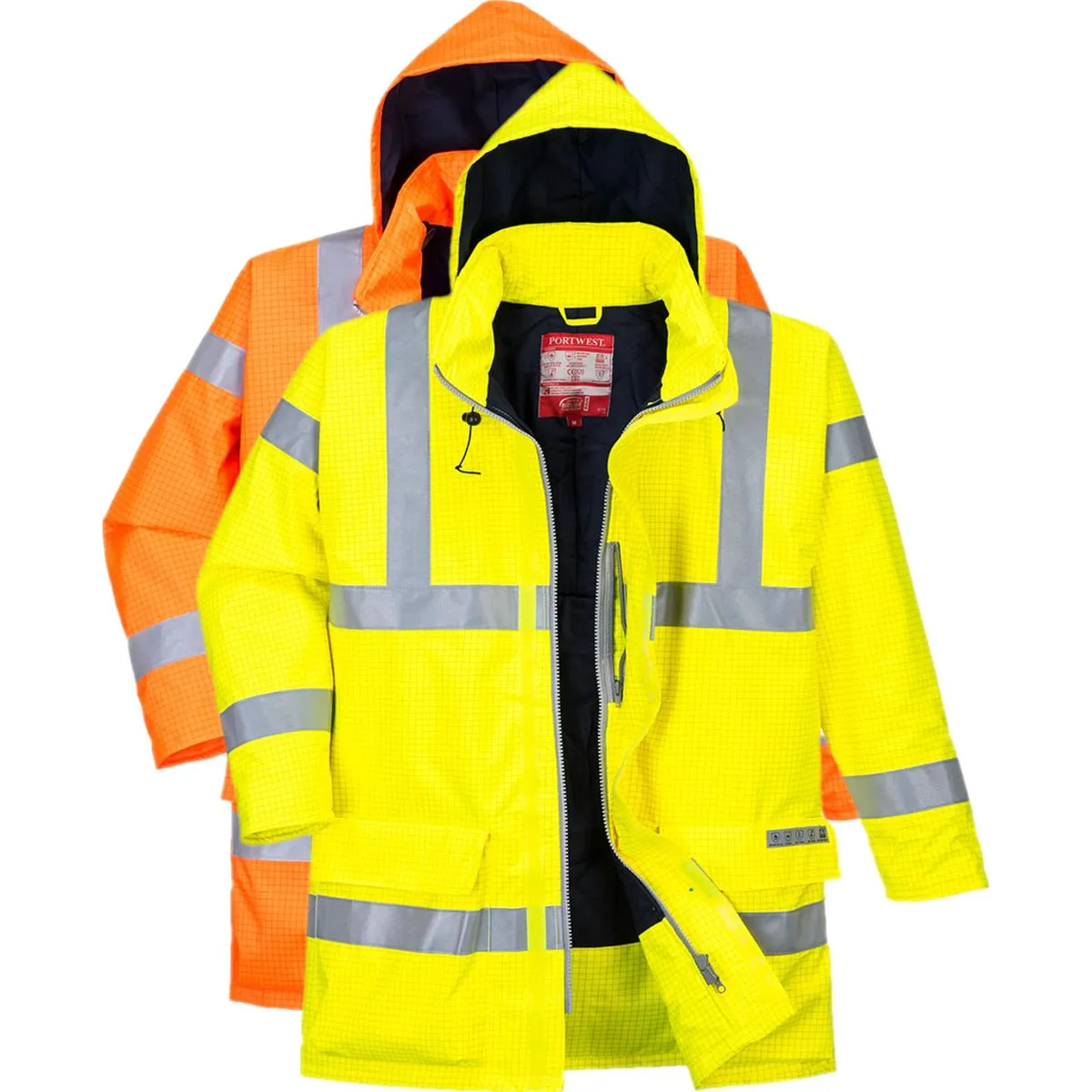 Portwest S778 Bizflame Regn Hi-Vis Anti-Statisk, FR Jakke 2XL Orange