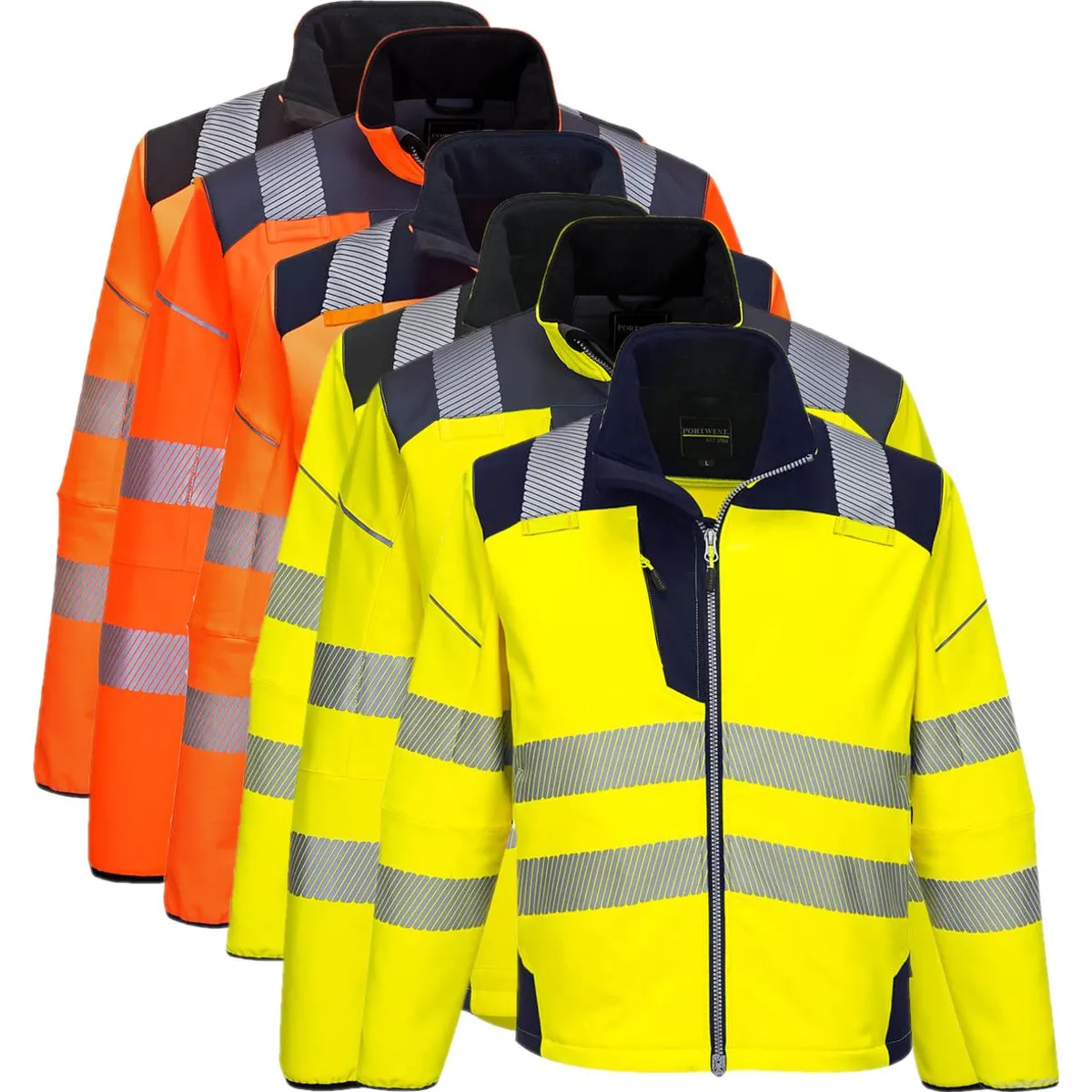 Portwest T402 PW3 Hi-Vis Softshell Jakke 2XL Gul/grå