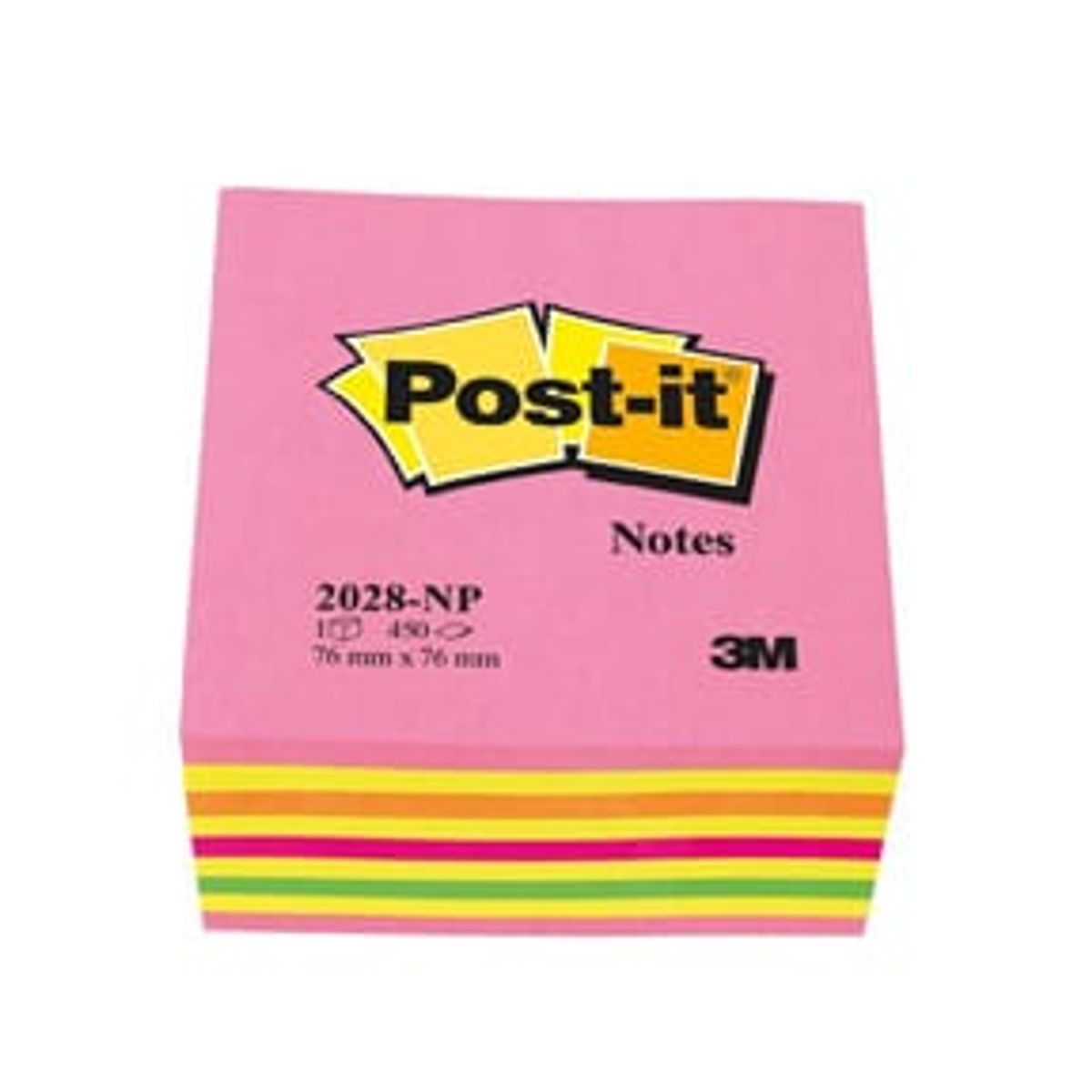 Post-it Notes 76X76 blandede neonfarver 450 ark pr blok