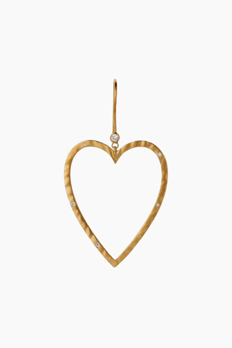 Power Heart Earring - Gold - Stine A - Guld One Size