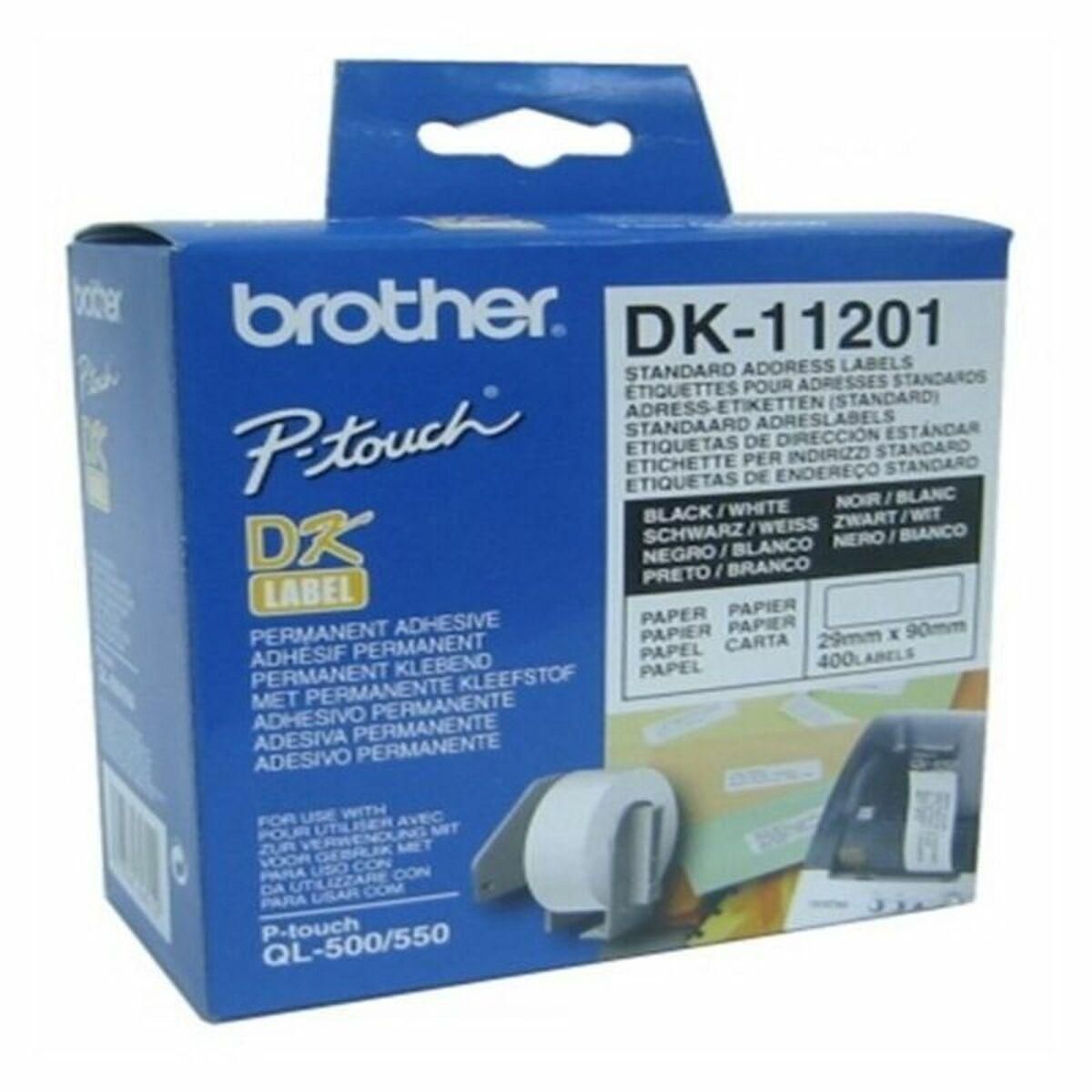 Printer labels Brother DK11201 29 x 90 mm Hvid