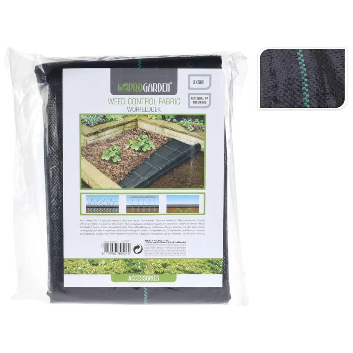 ProGarden ukrudtsdug 2x5 m sort