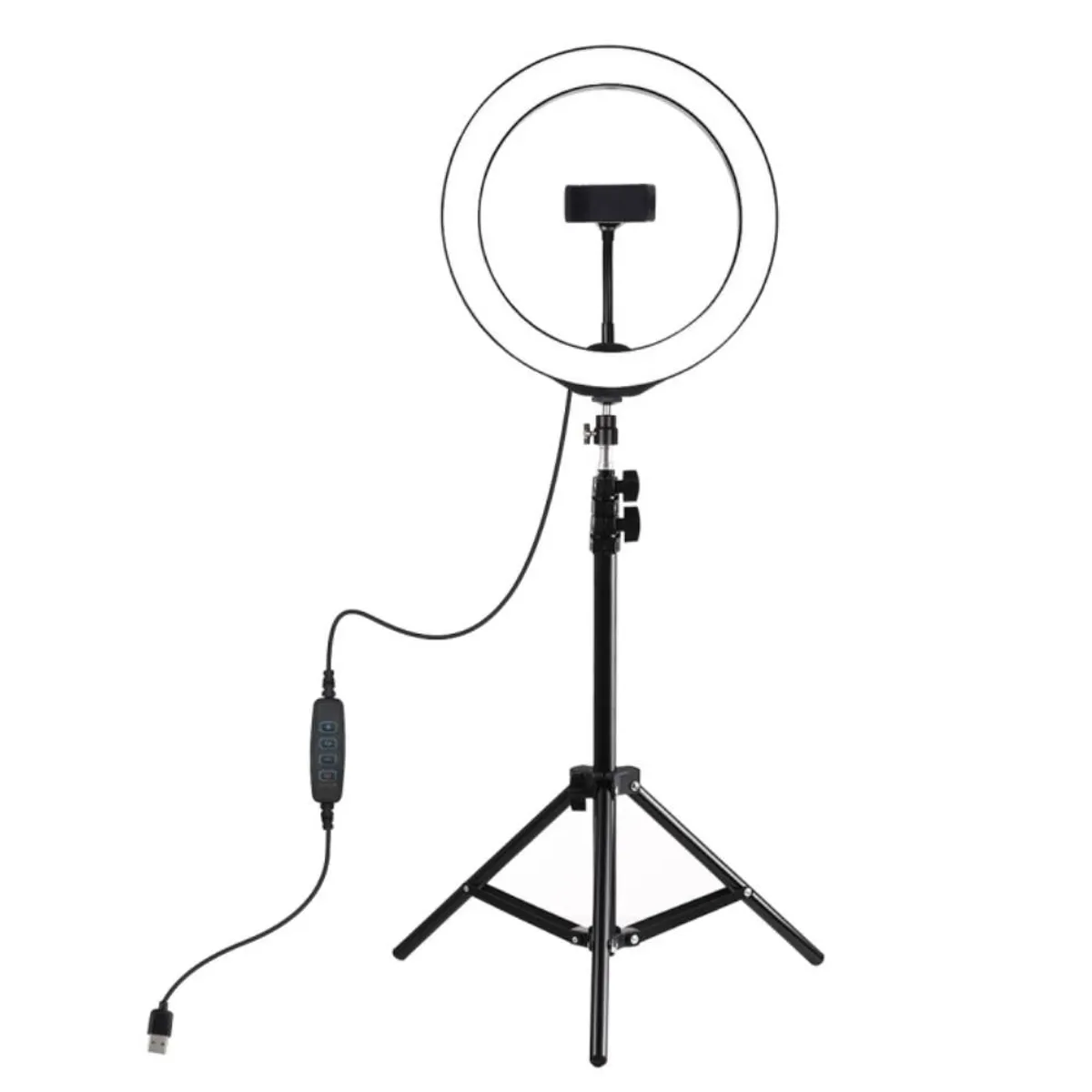 PULUZ Justerbar TriPod/stativ inkl. 10 Dæmpbar LED Ring med holder til iPhone/smartphone