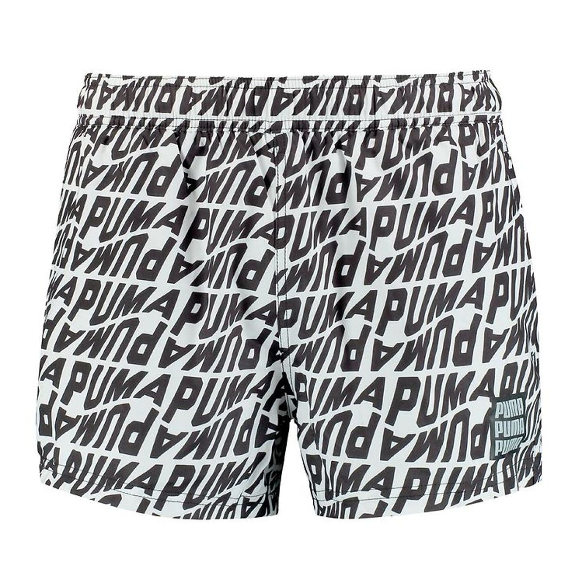 Puma Badeshorts - Hvid m. Sort Print