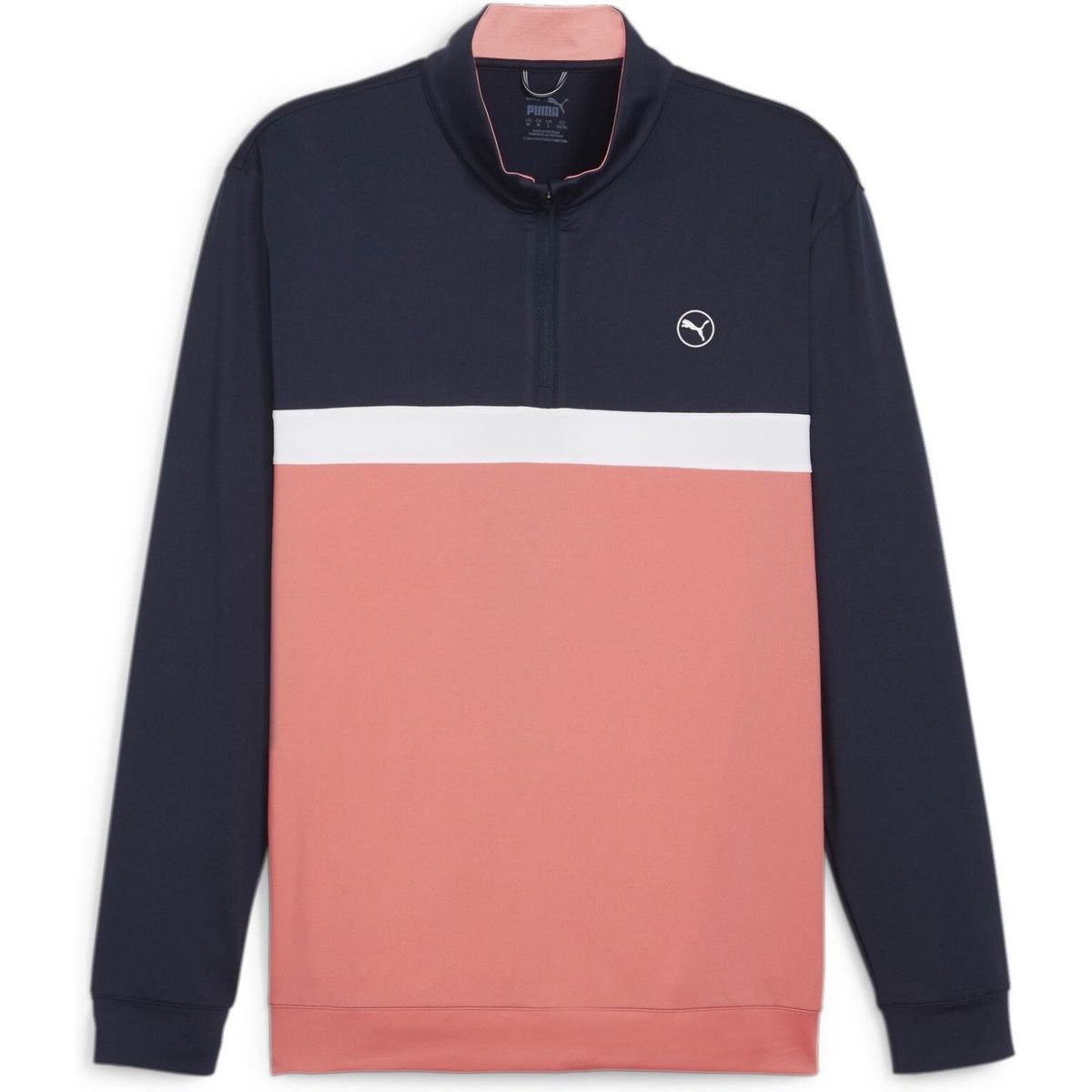 Puma Pure Colorblock (2024) Herre Pullover - Deep Navy/Melon Punch - Str. S