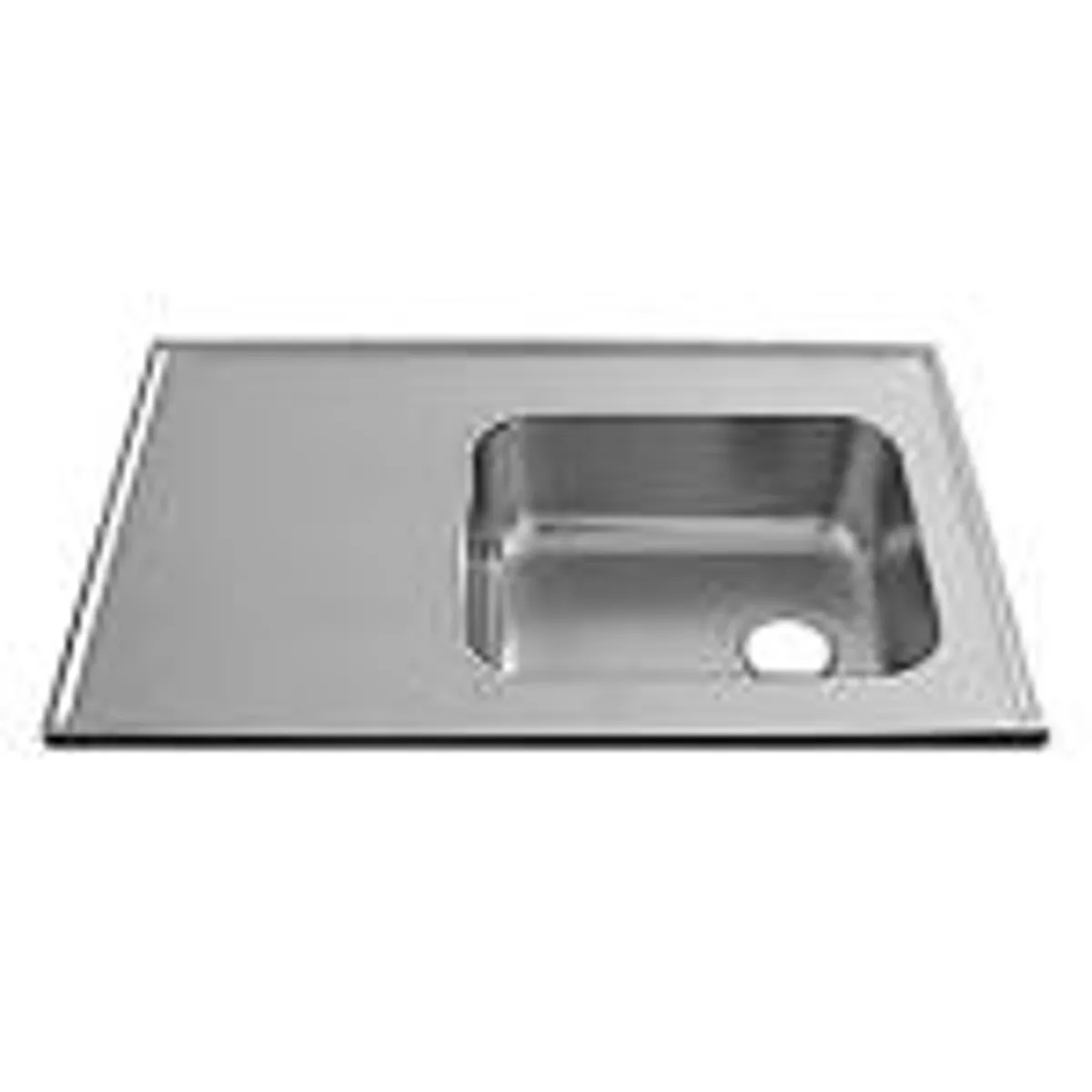 Purus køkkenbord med vask vendbar 2000x620/495x345mm. mat/blank rustfri stål