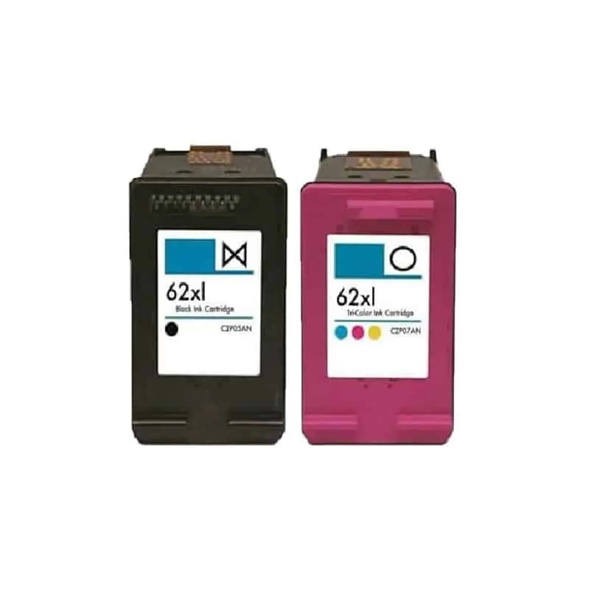 Rabat sæt! HP 62XL 1 x Sort 1 x Farve Kompatibel HP 62 XL 35 ml