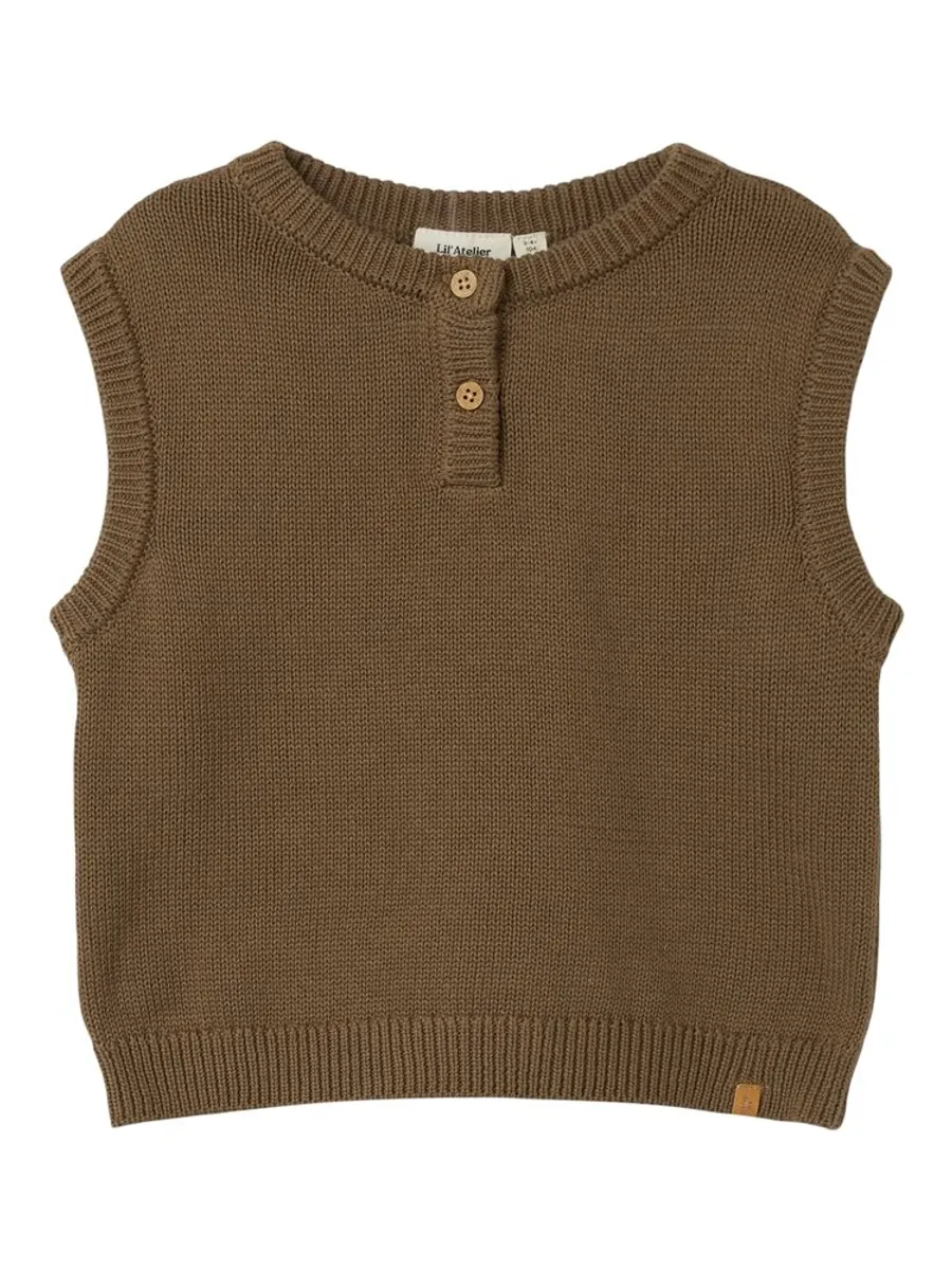 Ramlo løs strik vest - SHITAKE - 104