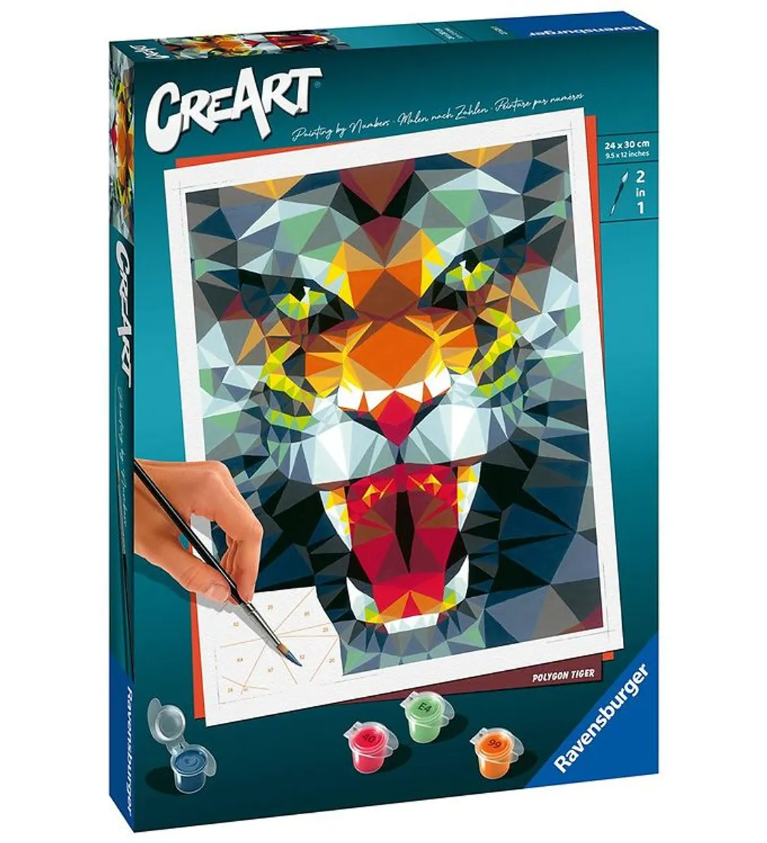 Ravensburger CreArt - Malesæt - Polygon Tiger