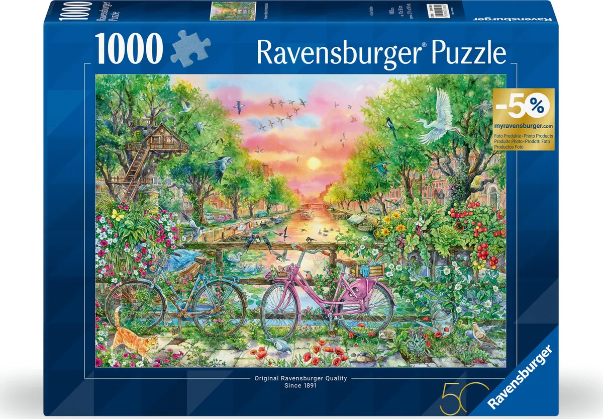 Ravensburger Puslespil - 1000 Brikker - Cykler I Amsterdam