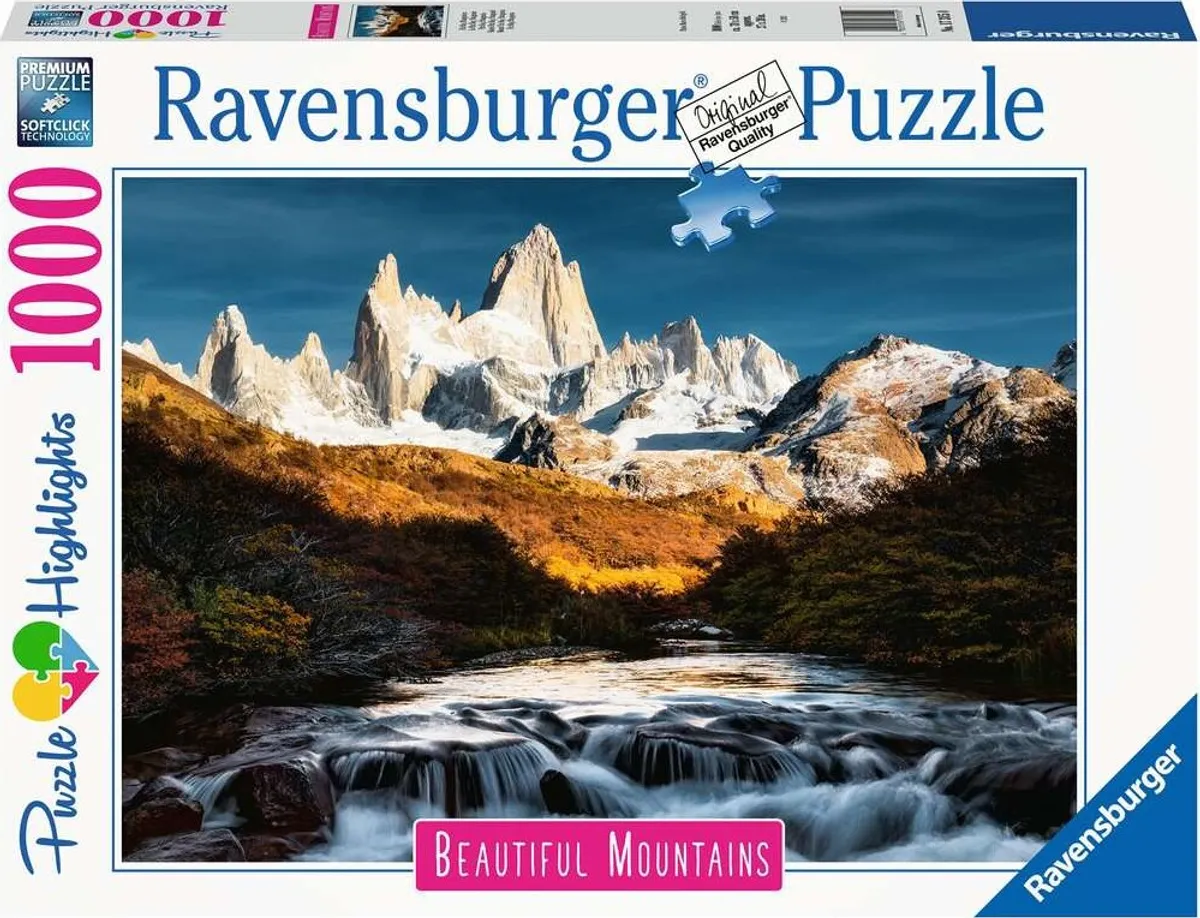 Ravensburger Puslespil - 1000 Brikker - Fitz Roy Bjerg I Argentina