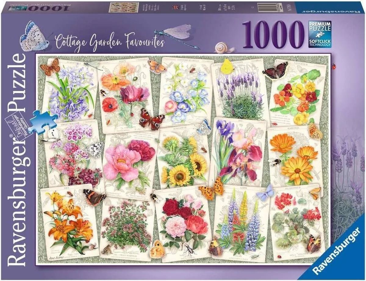 Ravensburger Puslespil - 1000 Brikker - Haveblomster