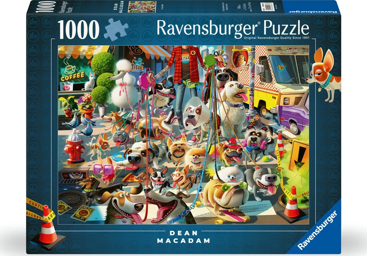 Ravensburger Puslespil - 1000 Brikker - Hundelufteren