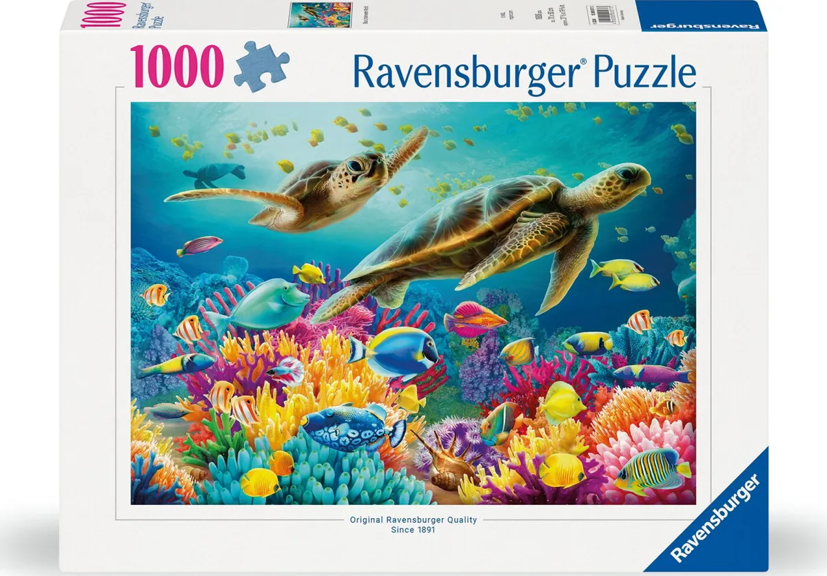 Ravensburger Puslespil - 1000 Brikker - Skildpadder Under Vand