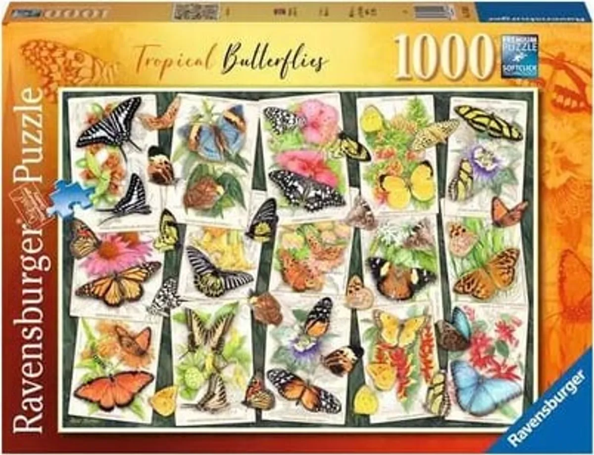 Ravensburger Puslespil - 1000 Brikker - Tropiske Sommerfugle