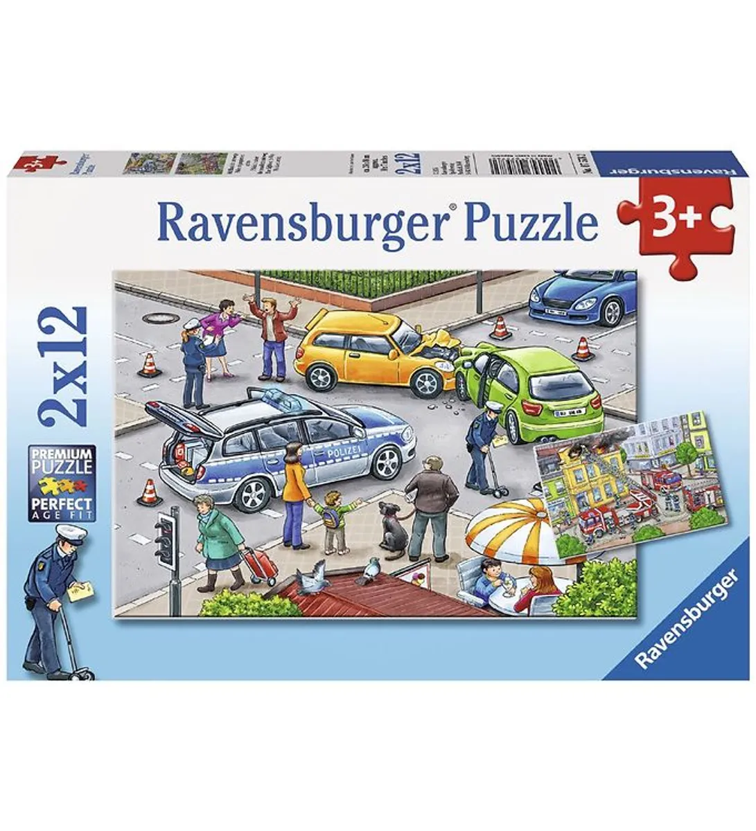 Ravensburger Puslespil - 2x12 Brikker - Blue Lights On The Way