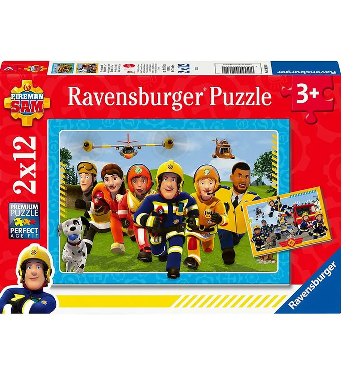 Ravensburger Puslespil - 2x12 Brikker - FiremanSam