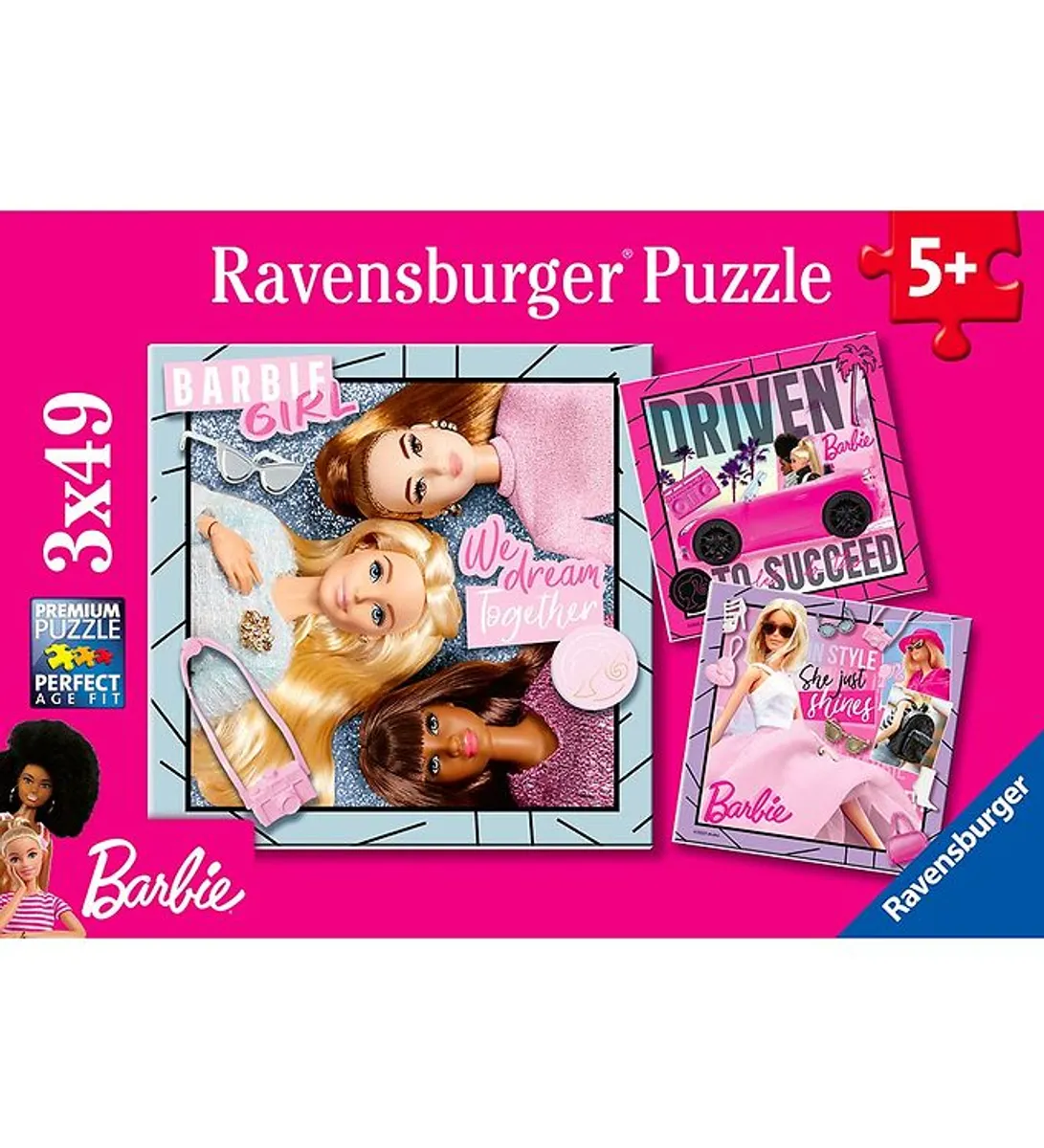 Ravensburger Puslespil - 3x49 Brikker - Barbie