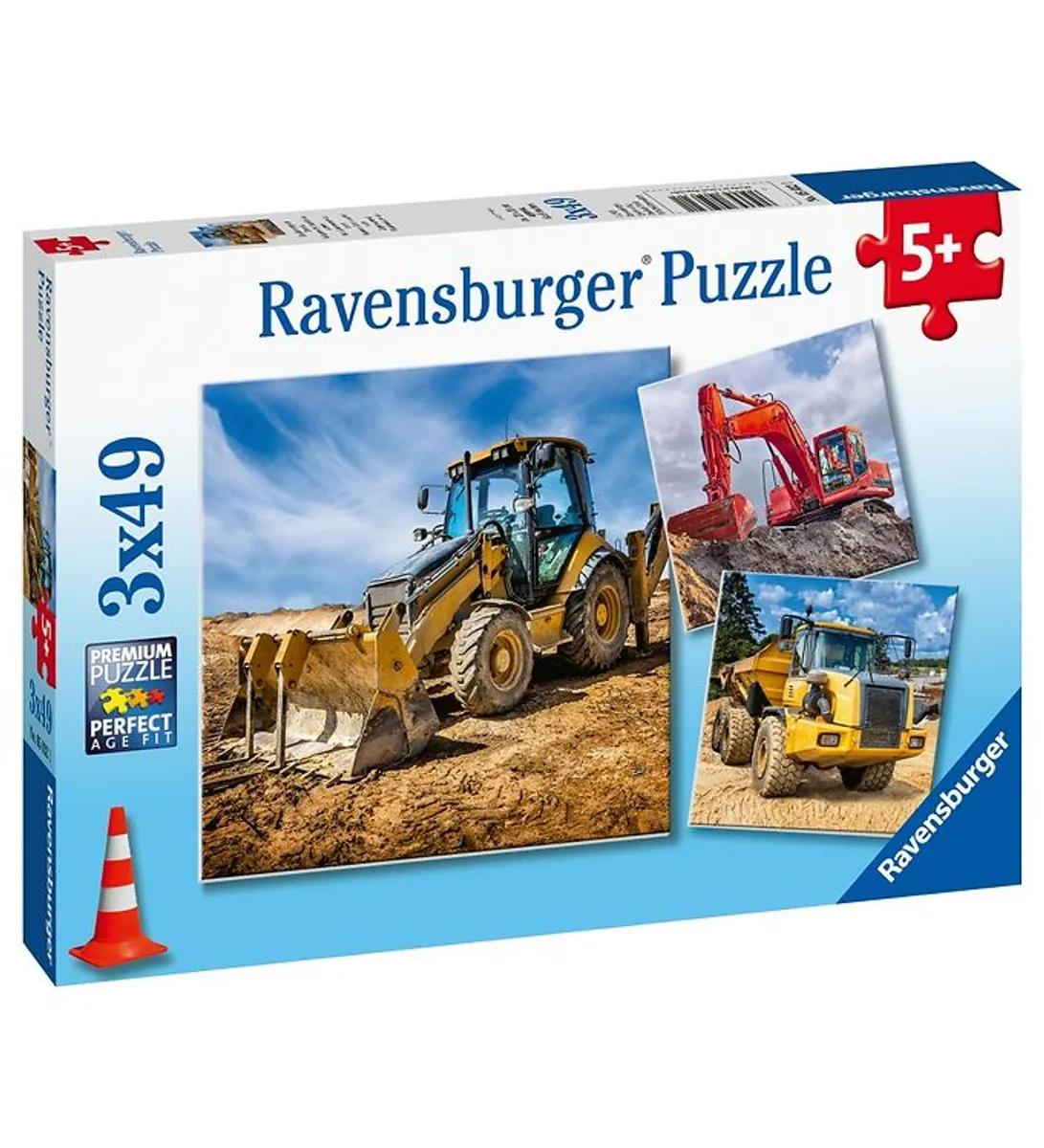 Ravensburger Puslespil - 3x49 Brikker - Digger at Work