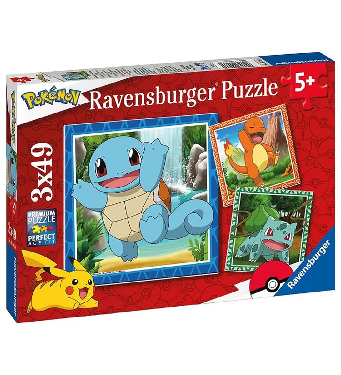 Ravensburger Puslespil - 3x49 Brikker - Pokémon