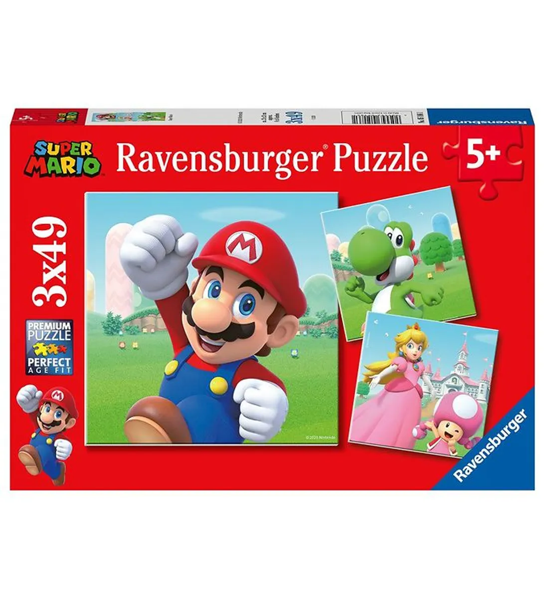 Ravensburger Puslespil - 3x49 Brikker - Super Mario