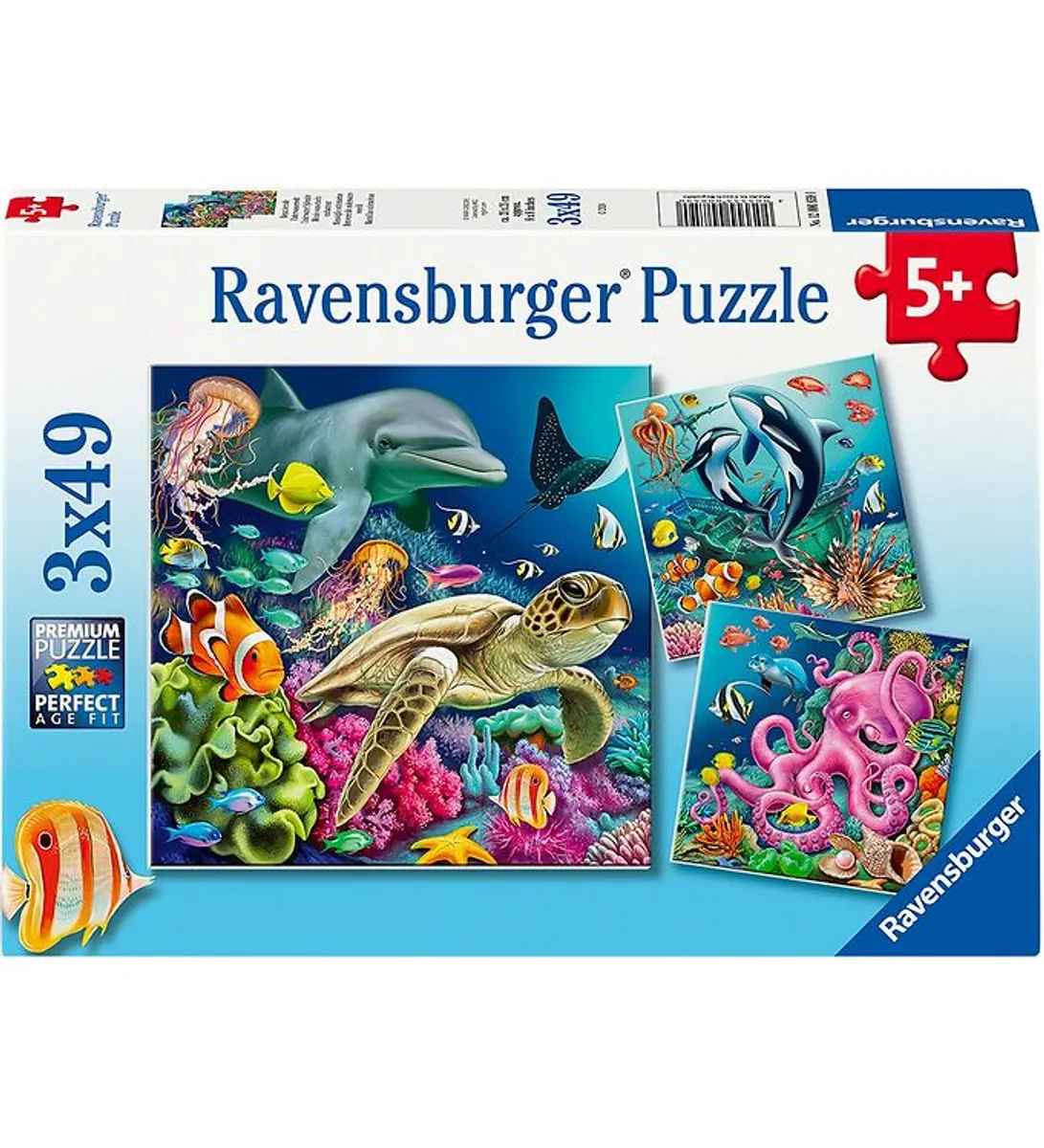 Ravensburger Puslespil - 3x49 Brikker - Under Water