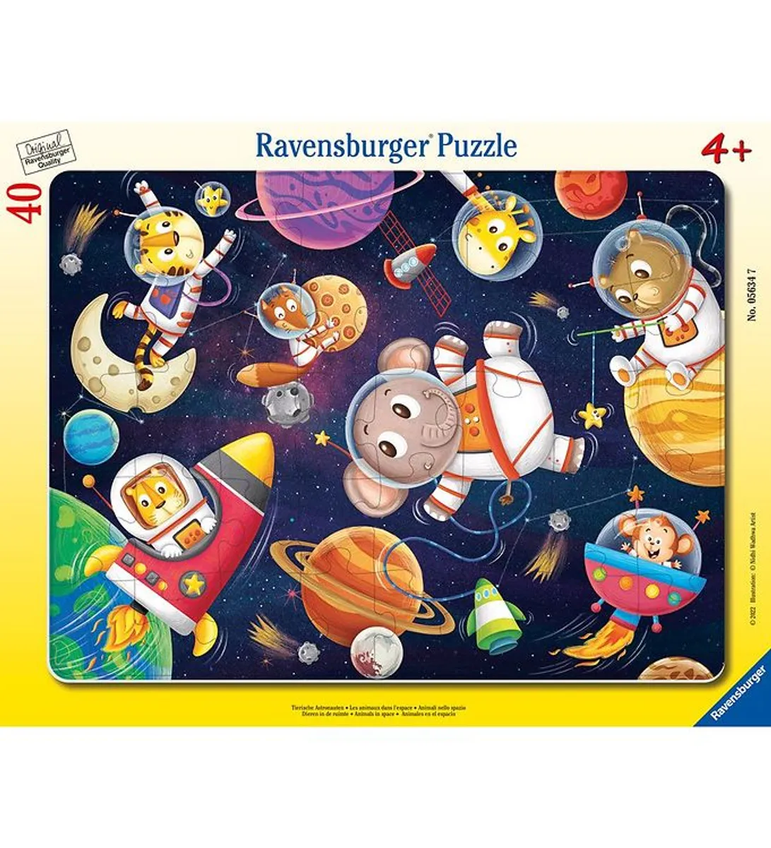 Ravensburger Puslespil - 40 Brikker - Animal Astronauts