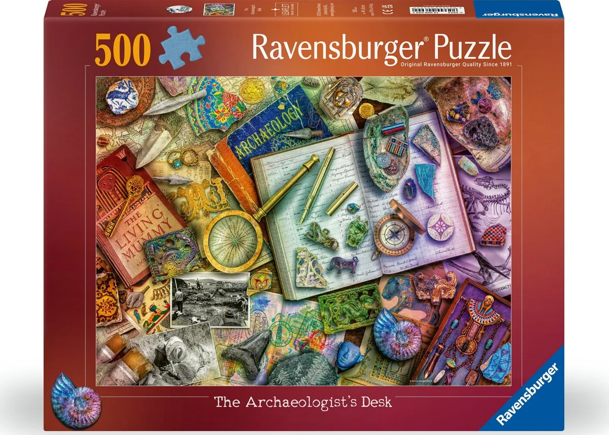 Ravensburger Puslespil - 500 Brikker - Arkæologernes Skrivebord