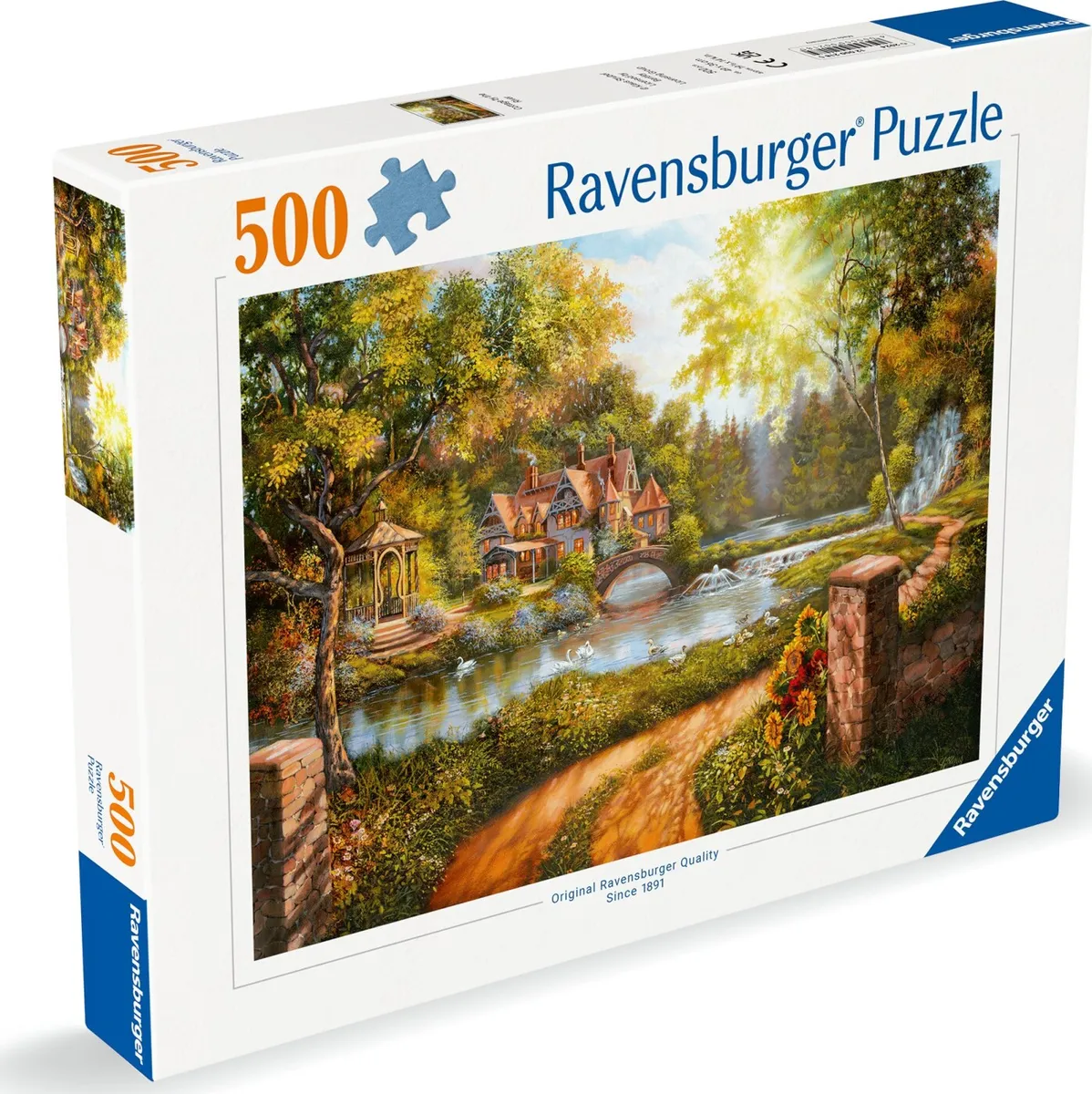 Ravensburger Puslespil - 500 Brikker - Hytte Ved åen