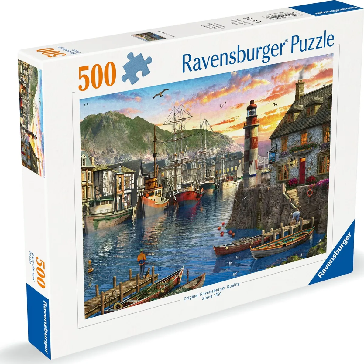 Ravensburger Puslespil - 500 Brikker - Solopgang Ved Havnen