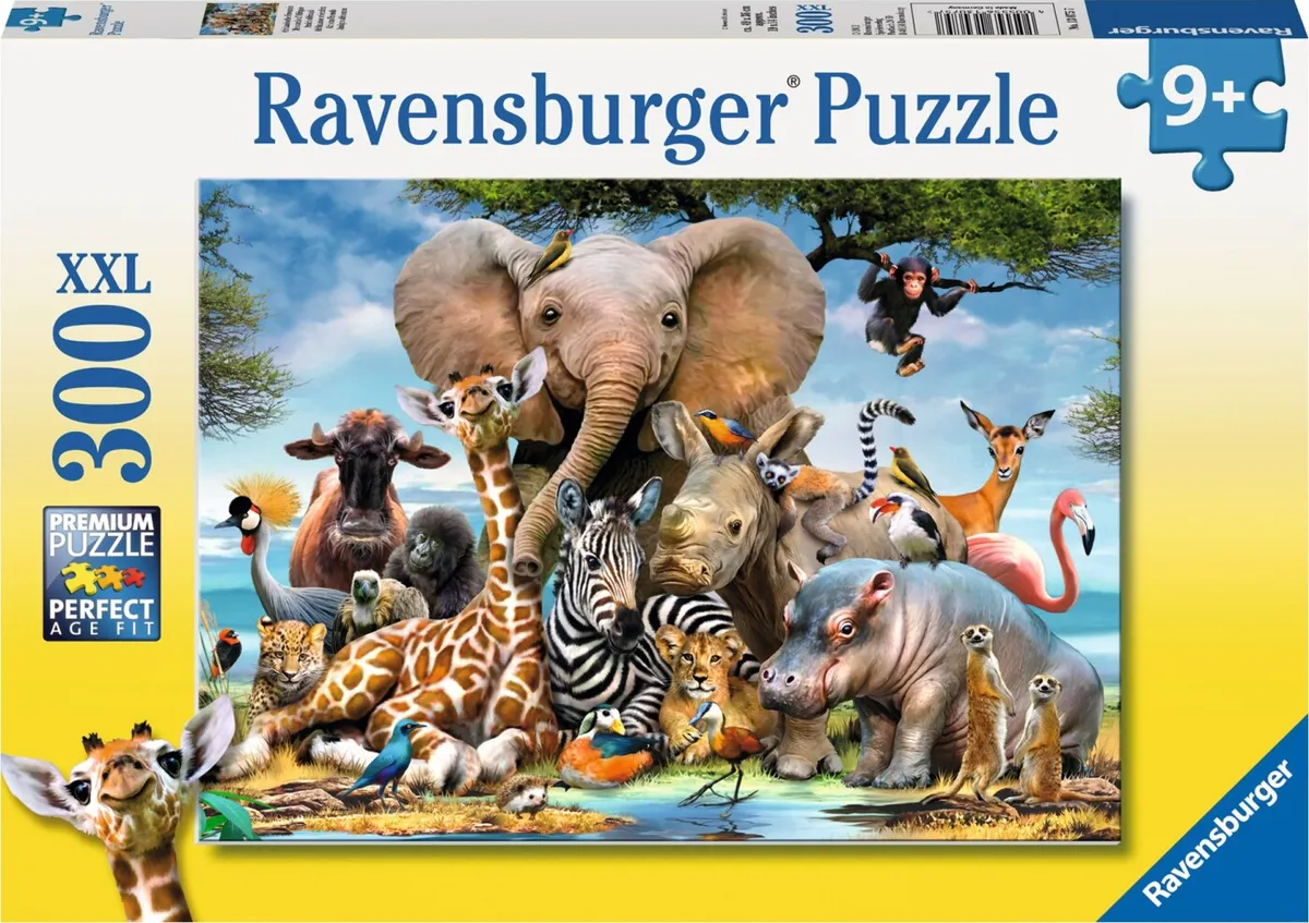 Ravensburger Puslespil - Afrikanske Dyr - 300 Xxl Brikker