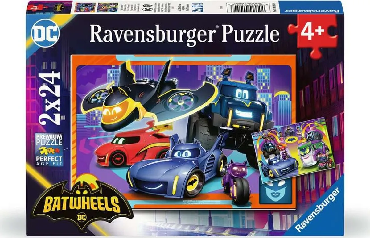 Ravensburger Puslespil - Batwheels - Dc Comics - 2x24 Brikker