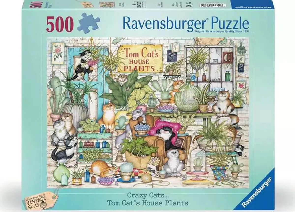 Ravensburger Puslespil - Crazy Cats - Stueplanter - 500 Brikker